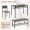 Industrial Style Rectangular Kitchen Table with Bench and Chairs - 43" x 26" x 30"